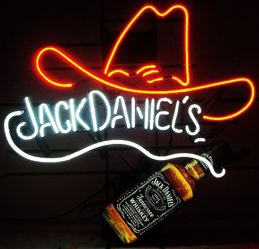 Jack Daniels Hat Bottle Neon Sign